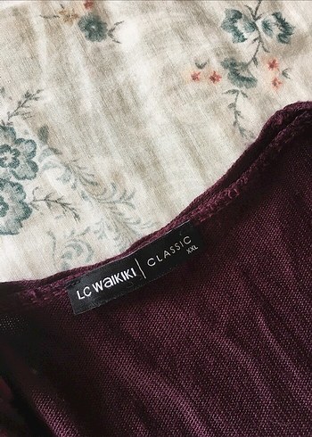 Uzun Mor Kadın Hırka Dantel Detaylı - Görsel 7