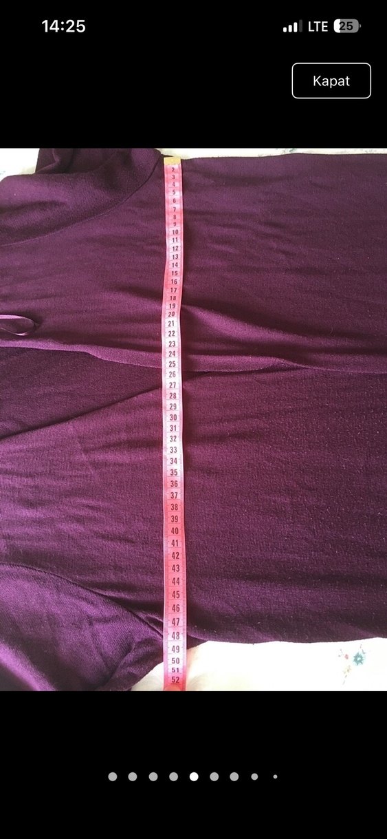 Uzun Mor Kadın Hırka Dantel Detaylı - Görsel 5