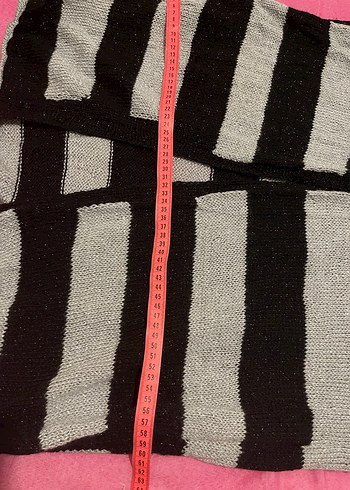 Gri Siyah Çizgili Kadın Triko Hırka - Görsel 8