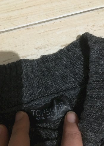 Gri Kadın Örgü Bisiklet Yaka Kazak - Görsel 4