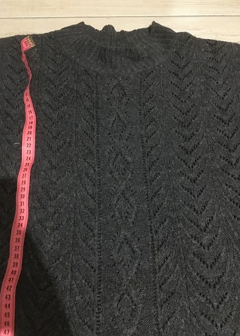 Gri Kadın Örgü Bisiklet Yaka Kazak - Görsel 8