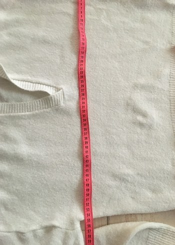 Beyaz Yakalı Uzun Kollu Örgü Kadın Kazak - Görsel 8