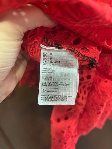 s Beden kırmızı Renk H&M S beden geniş kalıp