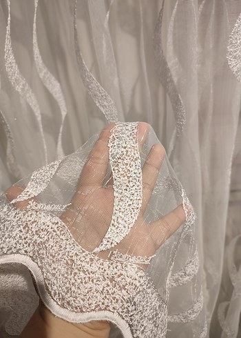 Beyaz Nakışlı Bohem Perde - Görsel 6