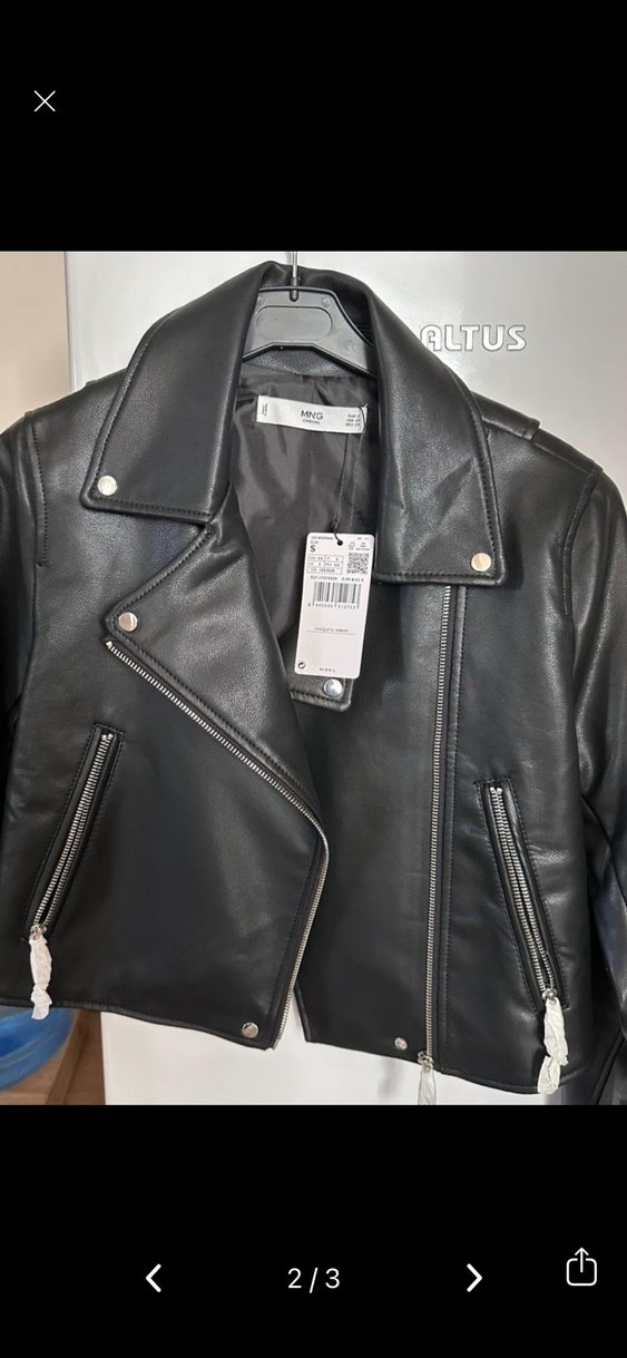 Mango deri ceket - Görsel 2