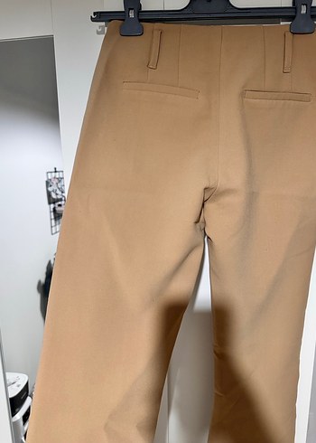 Bej Likrakı Kumaş Kadın Pantolon - Görsel 3