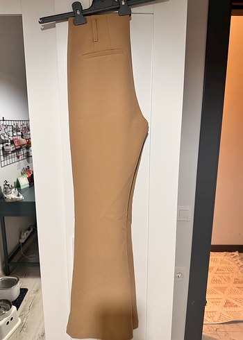 Bej Likrakı Kumaş Kadın Pantolon - Görsel 4