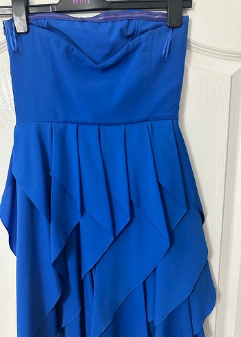 Koyu Mavi Straplez Mini Kadın Elbise - Görsel 2