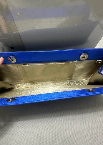 Mavi Pilili Kadın Abiye Portföy Çanta - Görsel 2