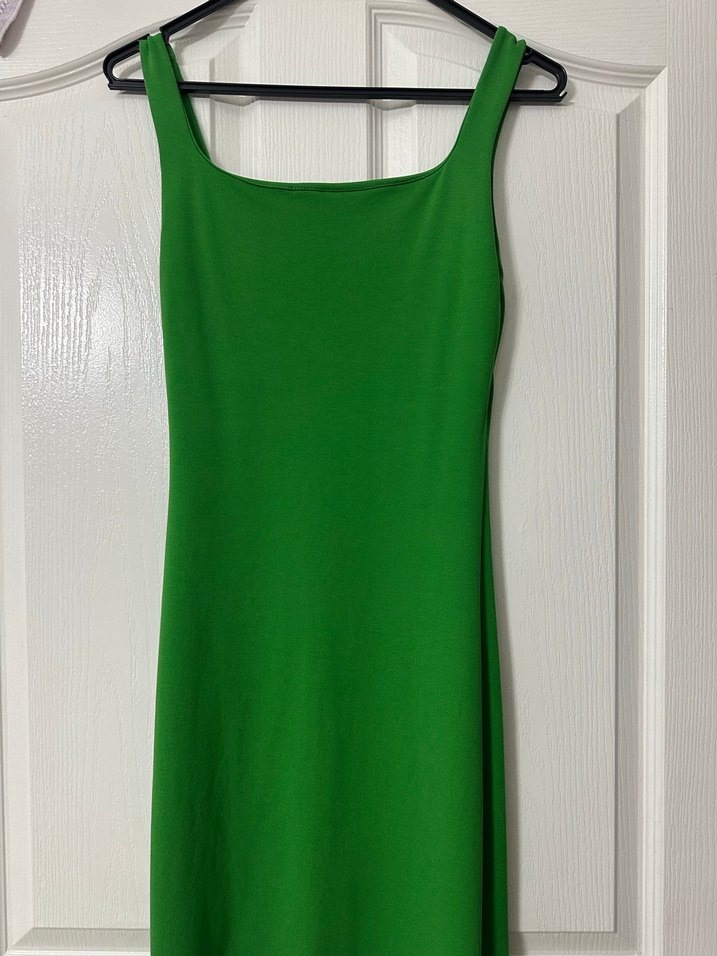 Yeşil Kolsuz Basic Elbise - Görsel 2