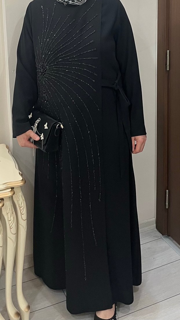 Siyah Uzun Elbise abiye - Görsel 3