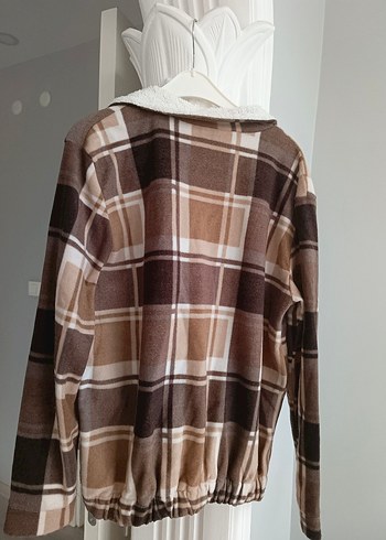 Diğer Kahverengi Ekose Yumuşak Kumaşlı Sweatshirt