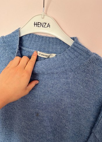 l Beden mavi Renk Mavi Kadın Triko Sweatshirt