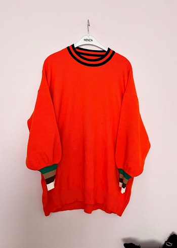 Zara Kırmızı Oversize Triko Sweatshirt