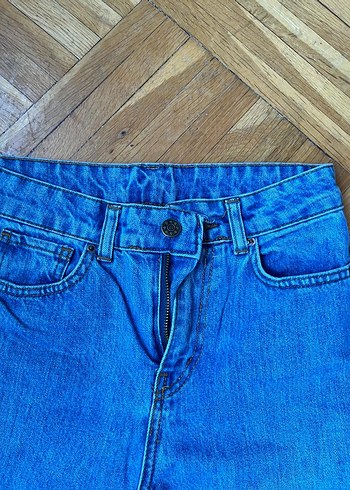 s Beden Kadın Mavi Denim Midi Boy Regular Fit Jean