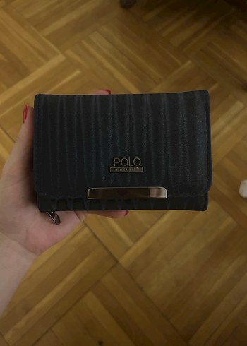 Kadın Siyah Deri POLO Cüzdan