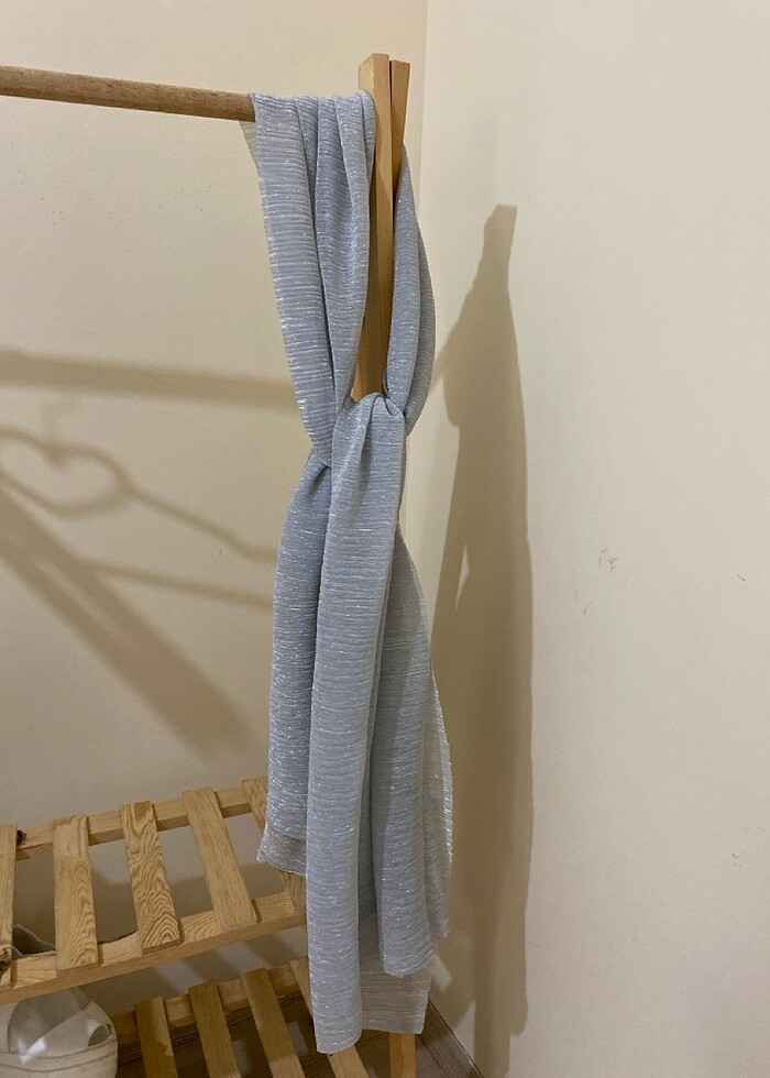 Gri simli şal abiye için uygun hiç kullanılmadı - Görsel 5