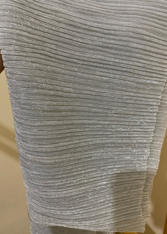 Gri simli şal abiye için uygun hiç kullanılmadı - Görsel 4