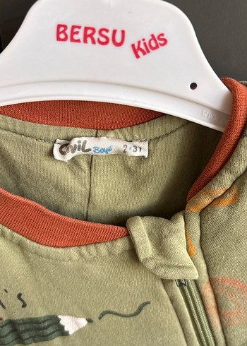 Uzun Kollu Fermuarlı Bebek Tulum Gri 2-3 yaş - Görsel 4