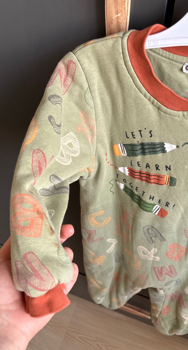 Uzun Kollu Fermuarlı Bebek Tulum Gri 2-3 yaş - Görsel 2