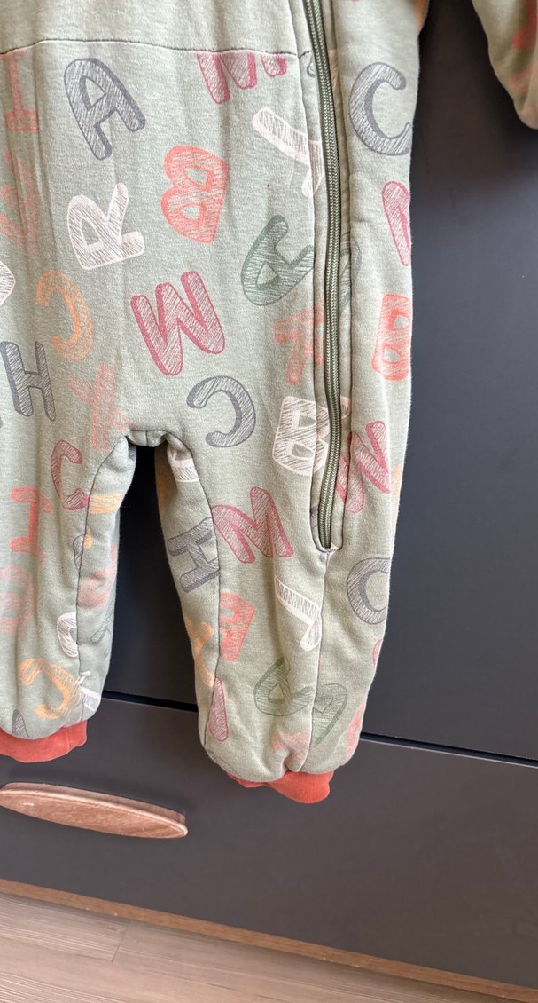 Uzun Kollu Fermuarlı Bebek Tulum Gri 2-3 yaş - Görsel 5