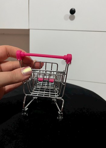 Pembe Renkli Mini Alışveriş Arabası - Görsel 3