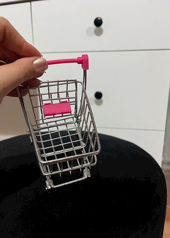 Pembe Renkli Mini Alışveriş Arabası - Görsel 5