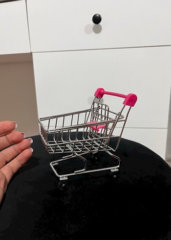 Pembe Renkli Mini Alışveriş Arabası - Görsel 2