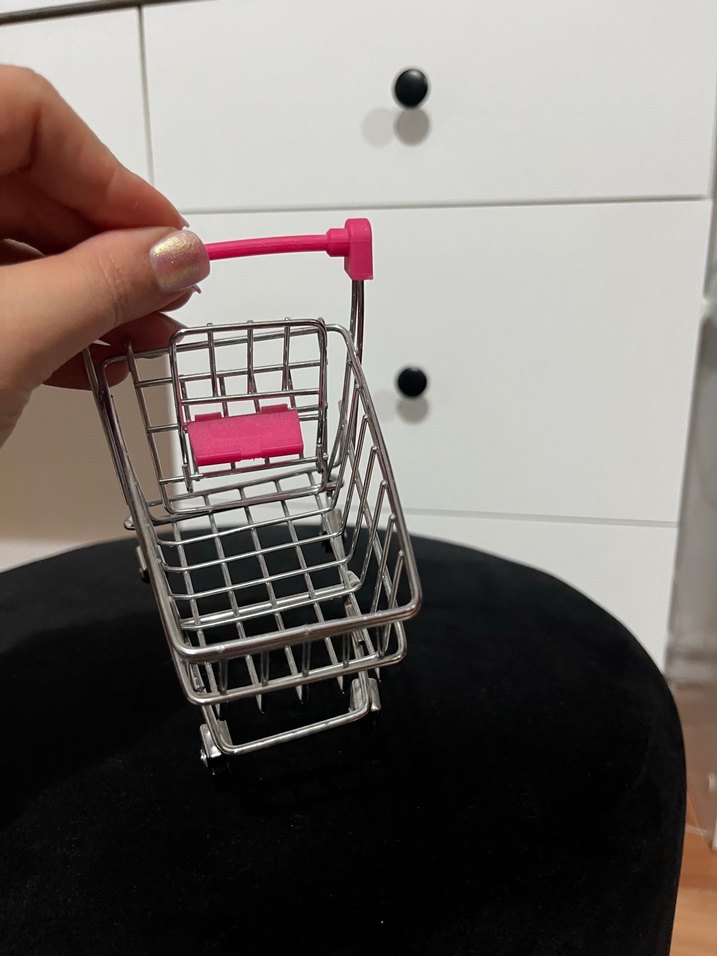 Pembe Renkli Mini Alışveriş Arabası - Görsel 5