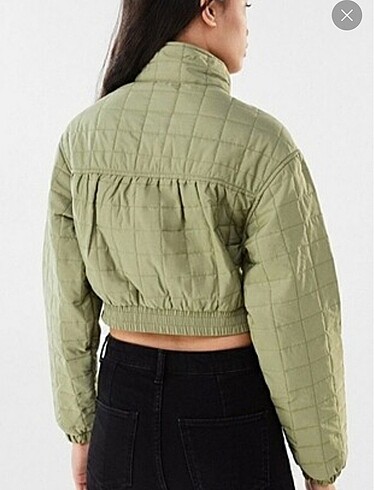 Bershka BERSHKA CROP HAKİ CEKET