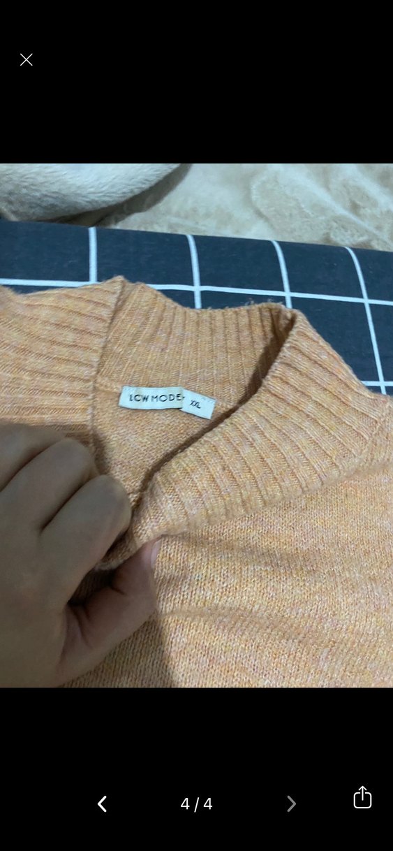 Bej Kadın Triko Boğazlı Kazak - Görsel 4