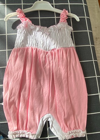 Pembe Nakışlı Fırfırlı Bebek Kız Tulum - Görsel 4