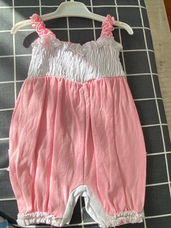 Pembe Nakışlı Fırfırlı Bebek Kız Tulum - Görsel 4