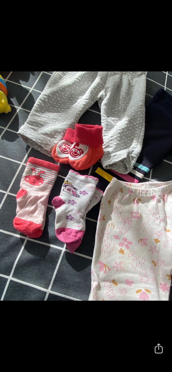 Bebek Kız Üçlü Pantolon ve Çorap Seti - Görsel 4