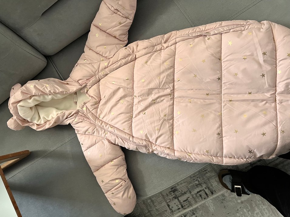 Pembe Bebek Tulumu, Kürklü, Notch Yaka - Görsel 3