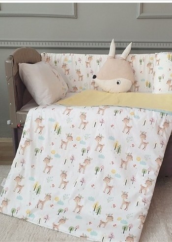 Bej Baskılı Pamuklu Çocuk Uyku Seti - Görsel 2