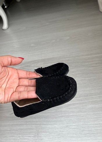 Siyah Süet Erkek Çocuk Kürklü Loafer - Görsel 4