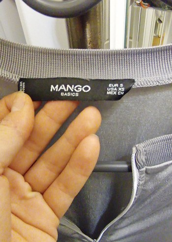 Mango Gri V Yaka Kadın Midi Ceket