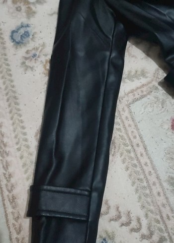 Diğer Kadın Siyah Deri Kemerli Uzun ceket