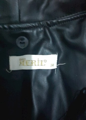 Kadın Siyah Deri Kemerli Uzun ceket - Görsel 6