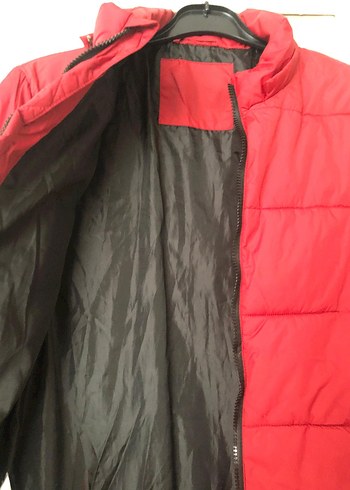 Kırmızı Fermuarlı Kadın Kış Ceketi - Görsel 2