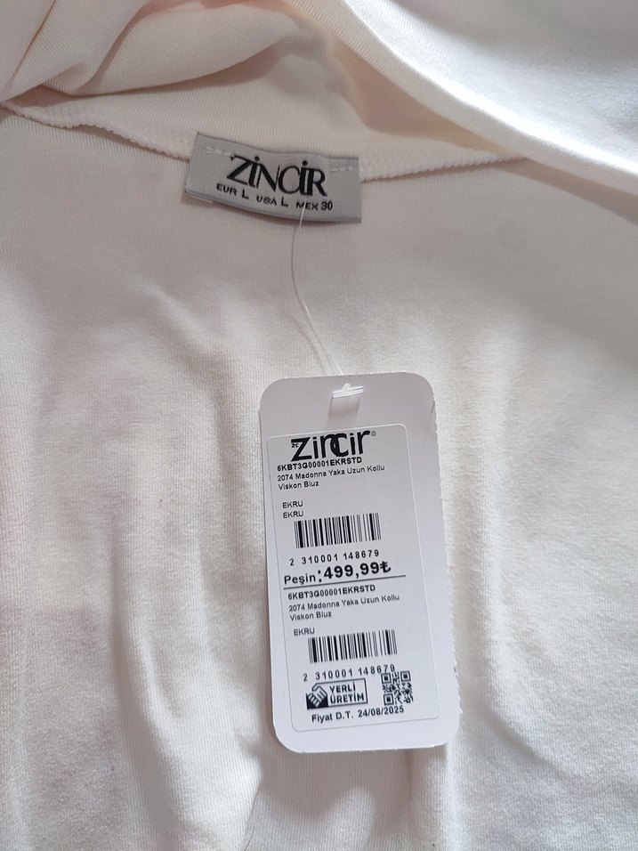 Beyaz Drapeli Straplez Kadın Bluz - Görsel 3