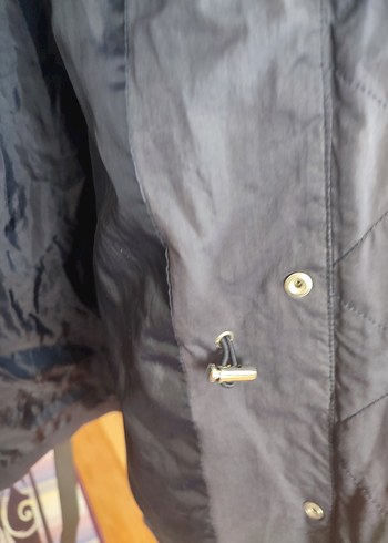 Gri Kadın Fermuarlı Midi Ceket - Görsel 4