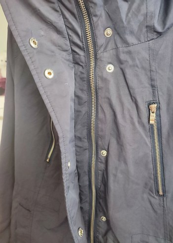 Gri Kadın Fermuarlı Midi Ceket - Görsel 3