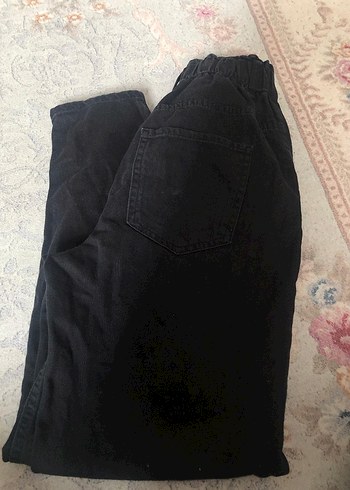 Düğmeli Siyah Kadın denim pantolon - Görsel 2