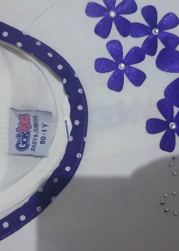 Mor Desenli kiz bebek elbisesi - Görsel 2