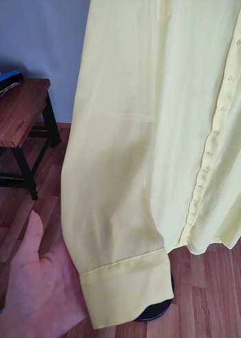 LC Waikiki Sarı Uzun Kollu Düğmeli Kadın Gömlek