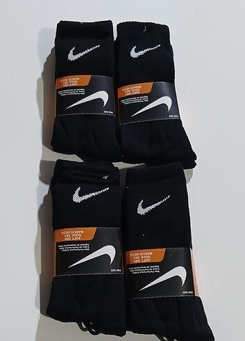 12 Çift Siyah Uzun Unisex Nike Tenis Çorap 