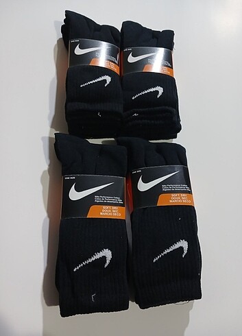 Nike 12 Çift Siyah Uzun Unisex Nike Tenis Çorap 