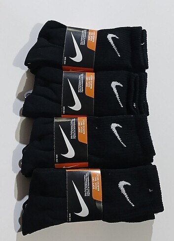  Beden 12 Çift Siyah Uzun Unisex Nike Tenis Çorap 